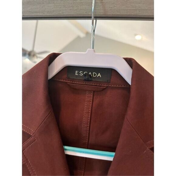 Escada Button Up Safari  Brown‎ Jacket Size Medium - Picture 3 of 6